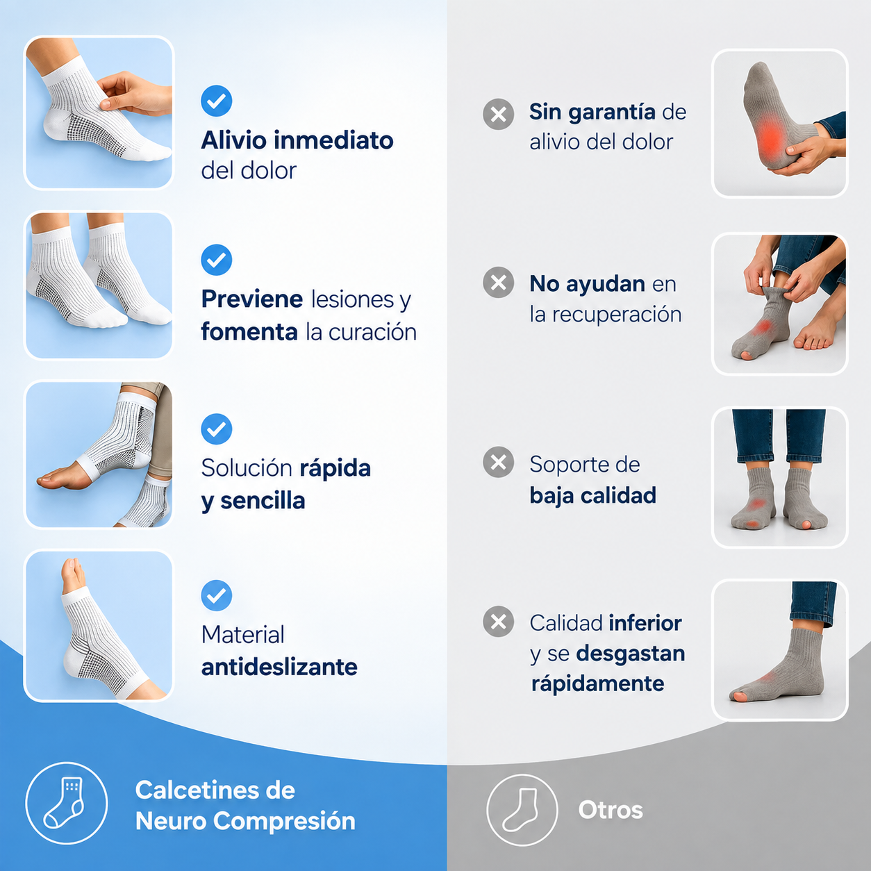 Medias De Compresión - Obtén Alivio Instantáneo De Pies Hinchados Y Adoloridos