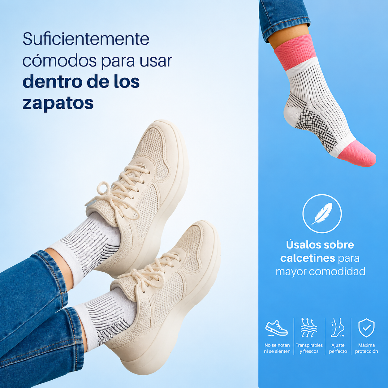 Medias De Compresión - Obtén Alivio Instantáneo De Pies Hinchados Y Adoloridos